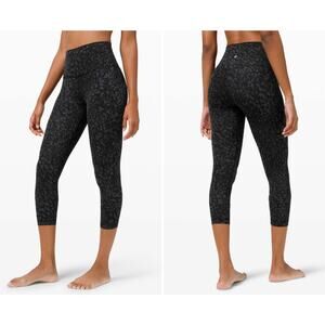 Lululemon Wunder Under Crop High Rise Size 2 Wild Thing Camo Grey Black